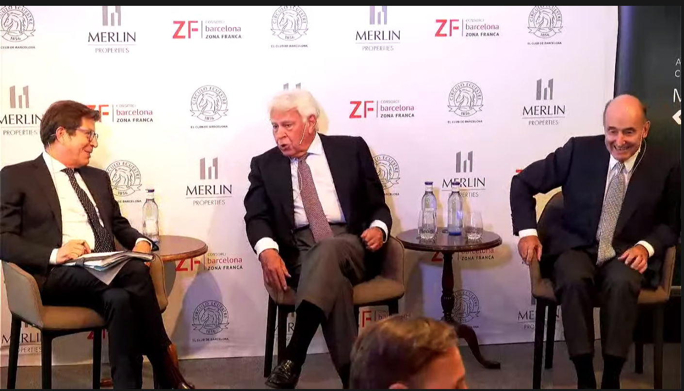 D'esquerra a dreta: Joaquín Luna, Felipe González, Miquel Roca (fotografia: YouTube Circulo Ecuestre).